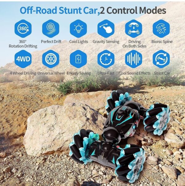Hand Gesture Sensor RC Stunt Car Double Sided Rotating Remote Control Car - Image 6