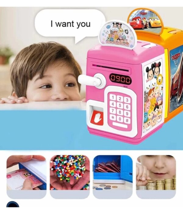 Saving Box Piggy Bank Safe Box Money Coin Atm Bank Toy Atm Machine Kids Gift - Image 4